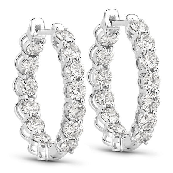2.52 Carat Genuine Lab Grown Diamond 14K White Gold Earrings