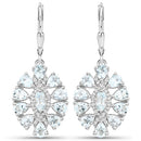 2.93 Carat Genuine Aquamarine and White Topaz .925 Sterling Silver Earrings-4