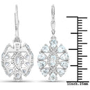2.93 Carat Genuine Aquamarine and White Topaz .925 Sterling Silver Earrings-6