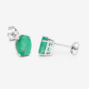 2.40 Carat Genuine Zambian Emerald 10K White Gold Earrings-8