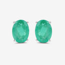 2.40 Carat Genuine Zambian Emerald 10K White Gold Earrings-10