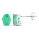 2.40 Carat Genuine Zambian Emerald 10K White Gold Earrings-2