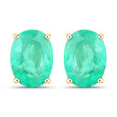2.40 Carat Genuine Zambian Emerald 10K Yellow Gold Earrings-1