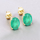 2.40 Carat Genuine Zambian Emerald 10K Yellow Gold Earrings-4