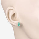 2.40 Carat Genuine Zambian Emerald 10K Yellow Gold Earrings-5