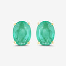 2.40 Carat Genuine Zambian Emerald 10K Yellow Gold Earrings-10