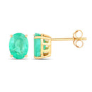 2.40 Carat Genuine Zambian Emerald 10K Yellow Gold Earrings-2