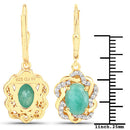 2.36 Carat Genuine Emerald and White Topaz .925 Sterling Silver Earrings-6