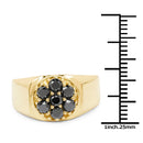 14K Yellow Gold Plated 0.98 Carat Genuine Black Diamond .925 Sterling Silver Ring-3