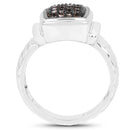 0.22 Carat Genuine Champagne Diamond .925 Sterling Silver Ring-2