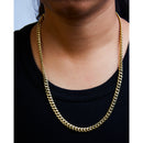 Semi-Solid 14K Yellow Gold 6.1mm Classic Miami Cuban Chain Necklace - 22 Inches-6
