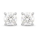 0.80 Carat Genuine White Diamond 14K White Gold Earrings-4