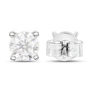 1.02 Carat Genuine White Diamond 14K White Gold Earrings-6
