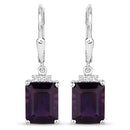 6.63 Carat Genuine Amethyst .925 Sterling Silver Earrings-2