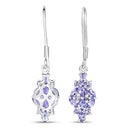 2.04 Carat Genuine Tanzanite .925 Sterling Silver Earrings-6