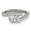 14k White Gold Round Diamond Bypass Style Engagement Ring (1 1/2 cttw)-2