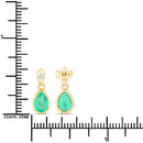 1.35 Carat Genuine Zambian Emerald and White Diamond 14K Yellow Gold Earrings-6