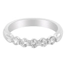 14K White Gold 1/2 cttw Diamond 5-Stone Band Ring (H-I Clarity, SI2-I1 Color) - Size 7-4