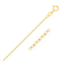 14k Yellow Gold Faceted Cable Link Chain 1.3mm-1