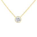 10K White Gold 1/10 Carat Round Brilliant-Cut Diamond Modern Bezel-Set Solitaire 16"-18" Pendant Necklace (H-I Color, SI2-I1 Clarity)-7