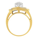 10K Yellow Gold Diamond Cluster Ring (3/4 Cttw, J-K Color, I2-I3 Clarity) - Size 6-3