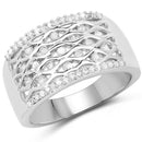 0.41 Carat Genuine White Diamond .925 Sterling Silver Ring-1