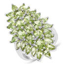 8.89 Carat Genuine Peridot .925 Sterling Silver Ring-1