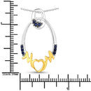 0.18 Carat Genuine Blue Sapphire .925 Sterling Silver Pendant-3