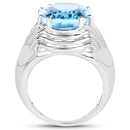 12.10 Carat Genuine Blue Topaz .925 Sterling Silver Ring-2