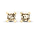 0.31 Carat Genuine Champagne Diamond 14K Yellow Gold Earrings (I1-I2)-5