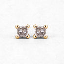 0.31 Carat Genuine Champagne Diamond 14K Yellow Gold Earrings (I1-I2)-8
