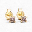 0.31 Carat Genuine Champagne Diamond 14K Yellow Gold Earrings (I1-I2)-9