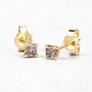 0.31 Carat Genuine Champagne Diamond 14K Yellow Gold Earrings (I1-I2)-11