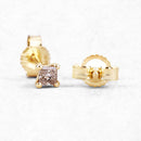 0.31 Carat Genuine Champagne Diamond 14K Yellow Gold Earrings (I1-I2)-12