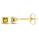 0.25 Carat Genuine Yellow Diamond 14K Yellow Gold Earrings (SI1-SI2)-6
