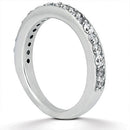 14k White Gold Pave Diamond Wedding Ring Band Set 1/2 Around-2