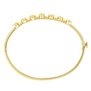 14K Yellow Gold Alternating Bezel Set 5MM Oval Shaped Tanzanite and 1/5 Cttw Diamond Bangle Bracelet (H-I Color, VS2-SI1 Clarity) - Fit's wrists up to 7.25" Inches-2