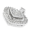 10K White Gold 1 cttw Multi Cut 1 cttw Diamond Heart Pendant Necklace (H-I, I1-I2)-3