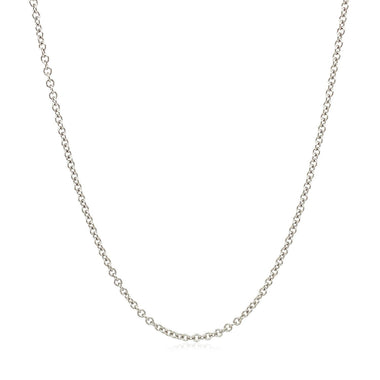 14k White Gold Round Cable Link Chain 1.9mm - 0