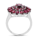6.19 Carat Genuine Rhodolite and White Topaz .925 Sterling Silver Ring-2