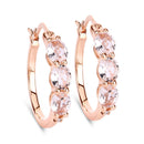 1.63 Carat Genuine Morganite and White Diamond .925 Sterling Silver Earrings-1