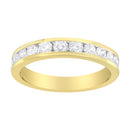 IGI Certified 18K Yellow Gold 1.0 Cttw Channel Set Round-Cut Diamond 11 Stone Anniversary/Wedding Band Ring (I-J Color, I1-I2 Clarity) - Size 9.5-2
