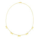 14k Yellow Gold Necklace with Circle Dangle Stations-1