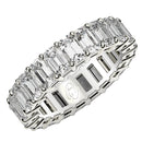 Emerald Cut Lab Grown Diamond Eternity Ring in 14k White Gold (6 cttw FG/VS2)-1