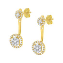 14K Yellow Gold Plated .925 Sterling Silver 5/8 Cttw Diamond Removable Stud and Dangle Earrings (I-J Color, I2-I3)-4