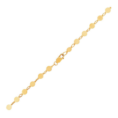14k Yellow Gold Bracelet with Polished Circles - 0