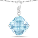 11.10 Carat Genuine Blue Topaz .925 Sterling Silver Pendant-1
