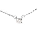 14K White Gold 1/4 Cttw Lab Grown Oval Solitaire Diamond East West 18" Pendant Necklace (G-H Color, VS2-SI1 Clarity)-3