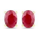 1.70 Carat Genuine Ruby 14K Yellow Gold Earrings-1
