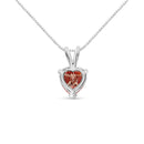 IGI Certified 14K White Gold Martini Set 1.00 Cttw Lab Grown Pink Heart Diamond Solitaire 18" Pendant Necklace (Pink Color, SI2 Clarity)-2